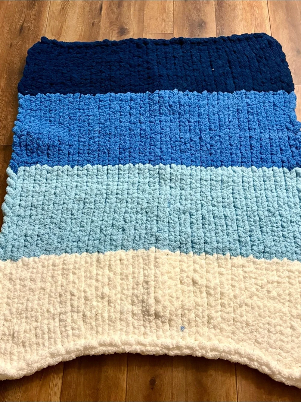 Handmade Throw Blanket Blue Striped Coastal Heavy Anxiety Thick Boys